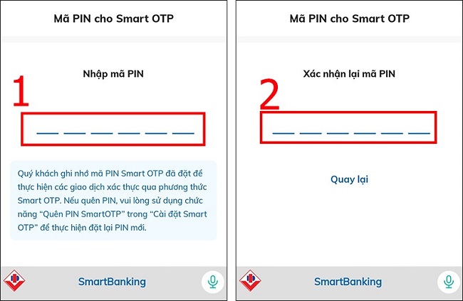 Quên mã PIN Smart OTP BIDV