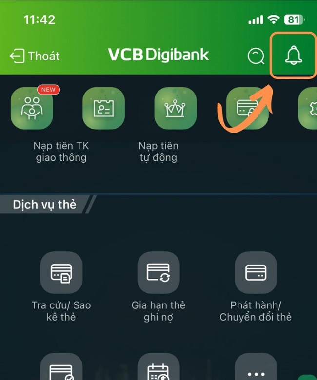Cách xoá lịch sử giao dịch trên app Vietcombank