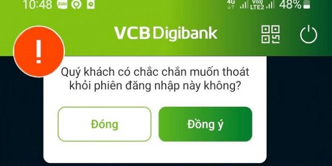 Cách đăng xuất tài khoản trên app Vietcombank để đăng nhập tk khác