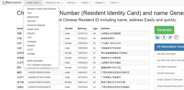 Tạo fake CMND Trung Quốc bằng thông tin sẵn có